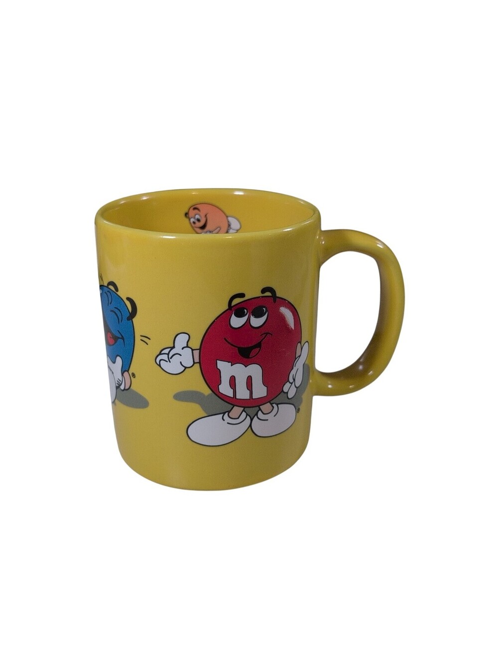 Vintage M&M Coffee 4" Mug 1996 Mars Collectible Cup Yellow 10oz